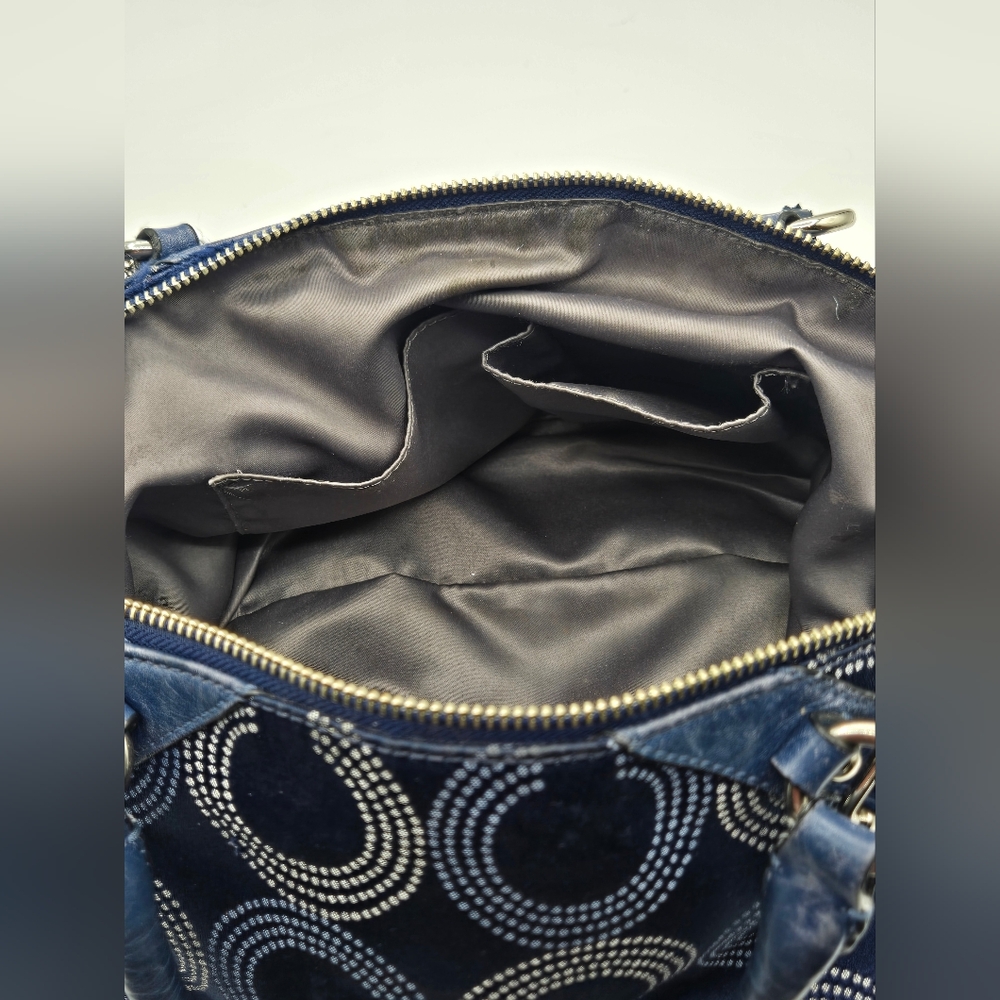 COACH Madison Sophia Satchel OP C Denim Blue Gold Hardware 2 Tags - Picture 14 of 15